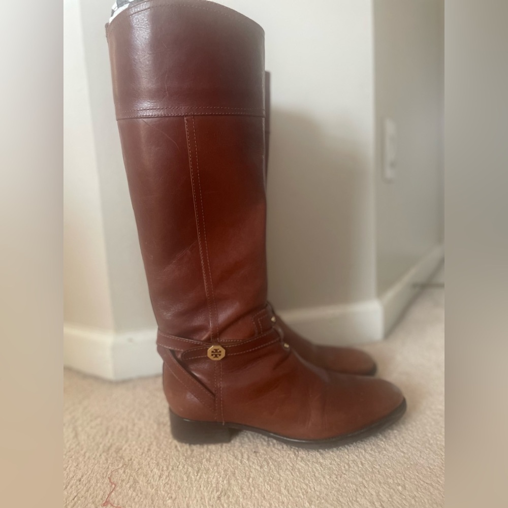Tan Tory Burch Riding Boots